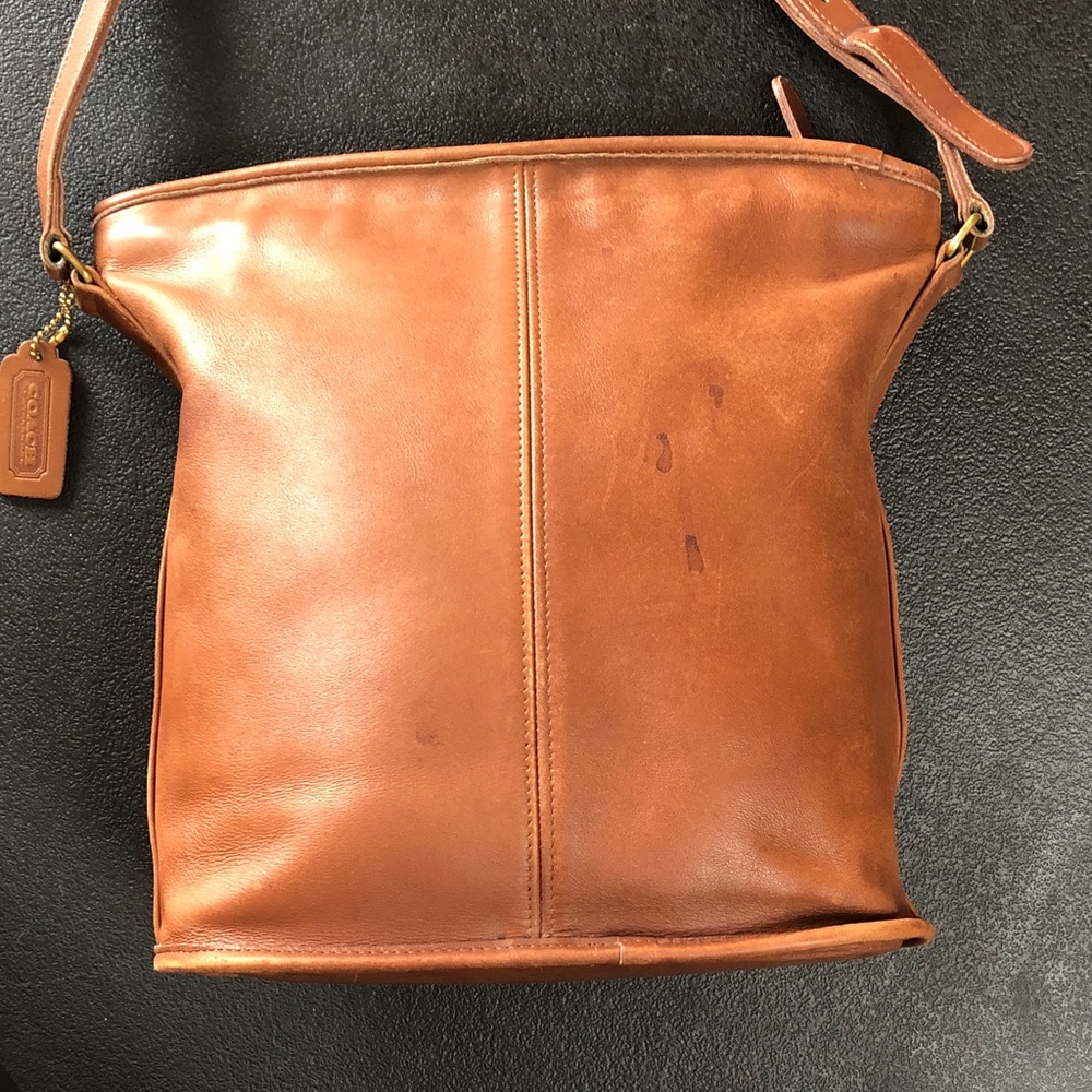 Vintage Coach Bleeker Feeder Bucket Bag British Tan Crossbody Shoulder - Picture 8 of 15